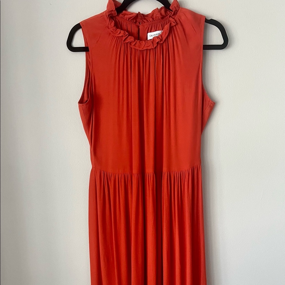 Calvin Klein Orange Dress with key hole back detail